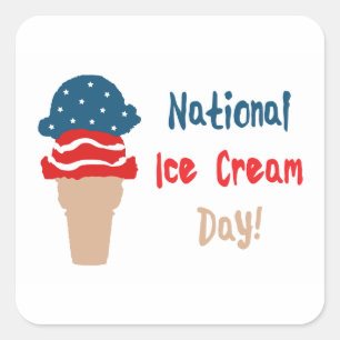 National Ice Cream Day Square Sticker
