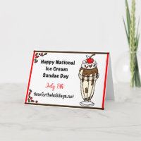 National Ice Cream Sundae Day, July 8th