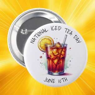 National Ice Tea Day June 10th 6 Cm Round Badge