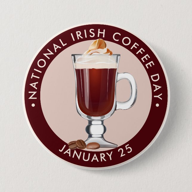 National Irish Coffee Day 7.5 Cm Round Badge (Front)