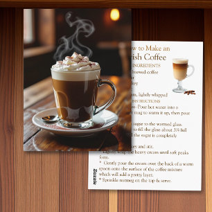 National Irish Coffee Recipe Postcard