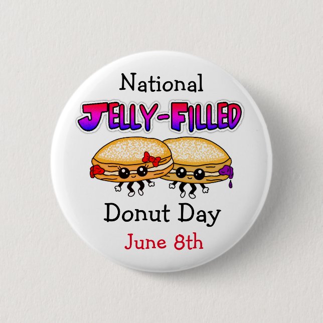 National Jelly-Filled Doughnut Day   6 Cm Round Badge (Front)