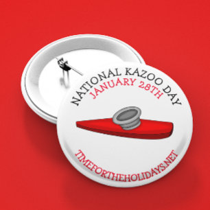 National Kazoo Day January 28tth 6 Cm Round Badge