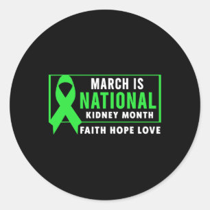 National Kidney Disease Awareness Month  Classic Round Sticker
