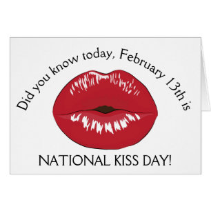 National Kiss Day February 13th Holiday Card