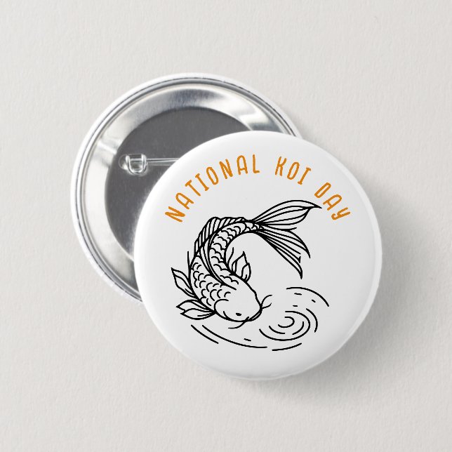 National Koi Day 6 Cm Round Badge (Front & Back)