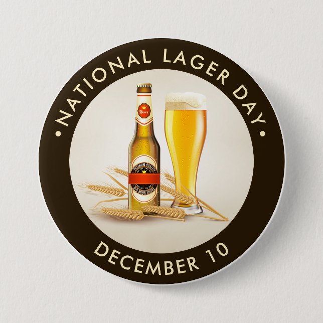 National Lager Day, beer 7.5 Cm Round Badge (Front)
