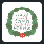 National Lampoon's Christmas Vacation in wreath  Square Sticker<br><div class="desc">National Lampoon's Christmas Vacation in wreath</div>