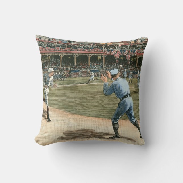 National League Baseball Game 1886 Cushion (Front)