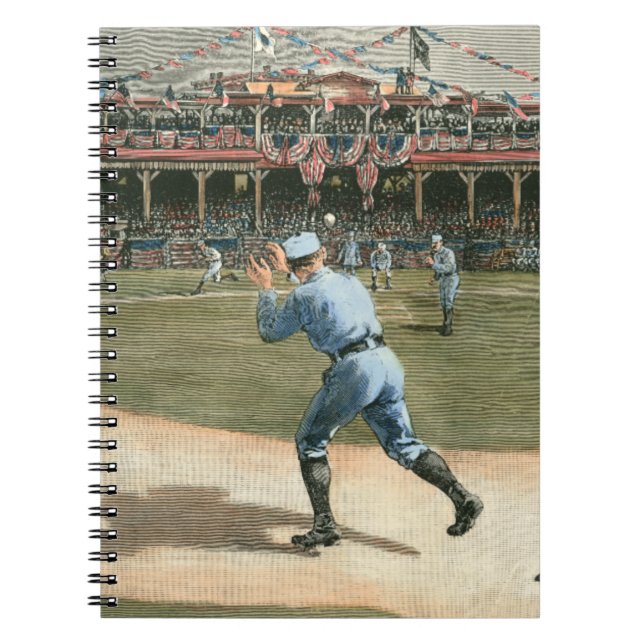 National League Baseball Game 1886 Spiral Notebook (Front)