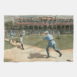National League Baseball Game 1886 Tea Towel