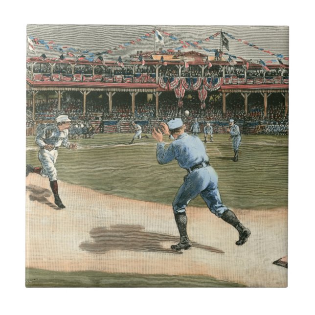 National League Baseball Game 1886 Tile (Front)