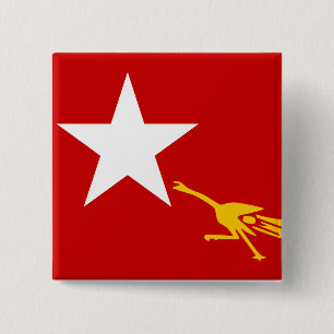 National League For Democracy, Myanmar flag 15 Cm Square Badge