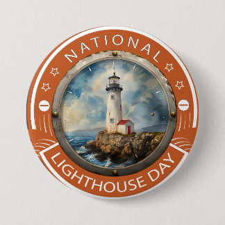 National Lighthouse Day Sign 7.5 Cm Round Badge
