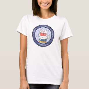 National Literacy Month, reading cat T-Shirt