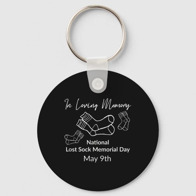 National Lost Sock Memorial Day Funny Holidays Key Ring (Front)