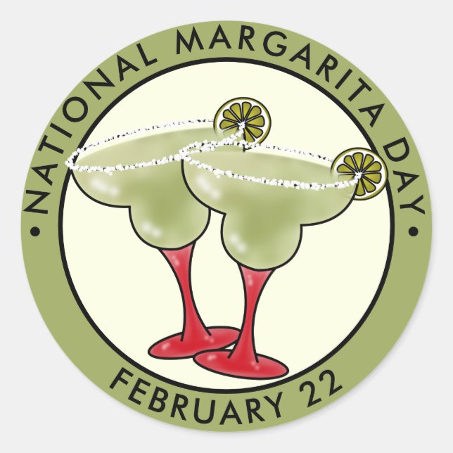 National Margarita Day Classic Round Sticker (Front)