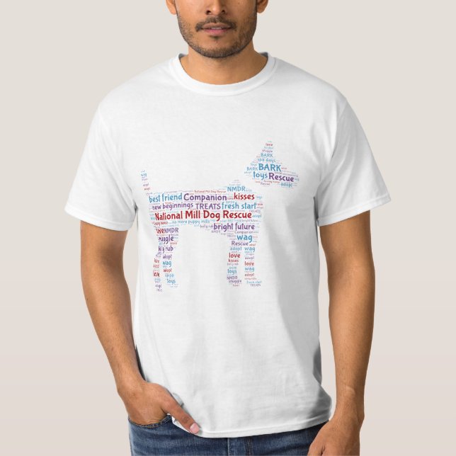 National Mill Dog Rescue Word Art T-Shirt (Front)