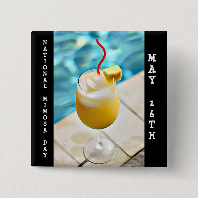 National Mimosa Day May 16th Drinking Holiday 15 Cm Square Badge (Front)