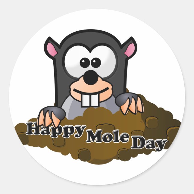 National Mole Day Classic Round Sticker (Front)
