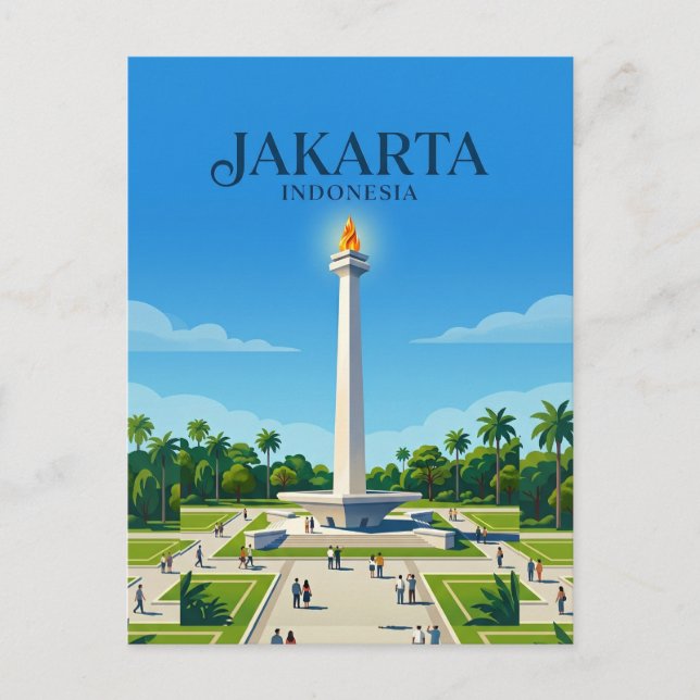 National Monument (Monas) Indonesia Postcard (Front)