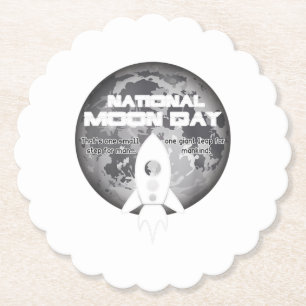 National Moon Day Classic Paper Coaster