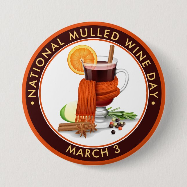 National Mulled Wine Day 7.5 Cm Round Badge (Front)