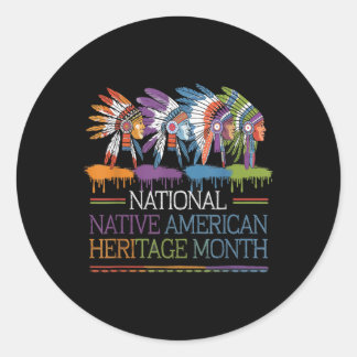 National Native American Heritage Month Heart Classic Round Sticker