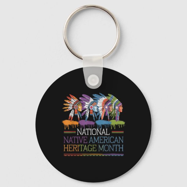 National Native American Heritage Month Heart Key Ring (Front)