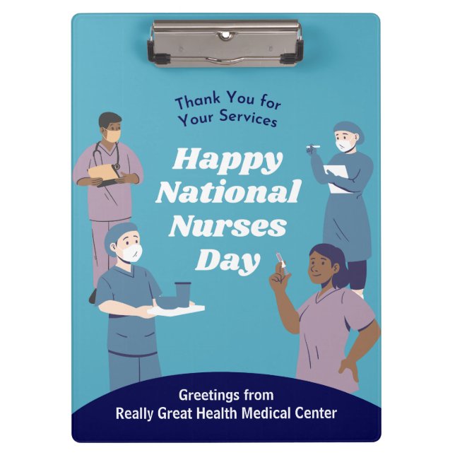 National Nurses Day Customisable Clipboard (Front)