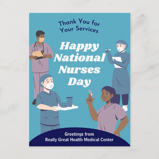 National Nurses Day Customisable Holiday Postcard (Front)