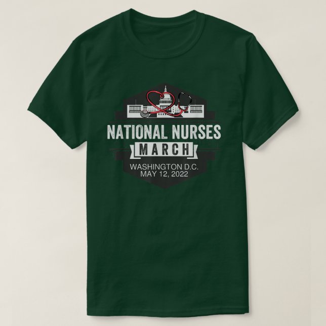 National Nurses March Safe Nurse Patient Ratios Ma T-Shirt (Design Front)