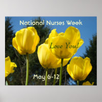 National Nurses Week poster Tulips Love May Nurse