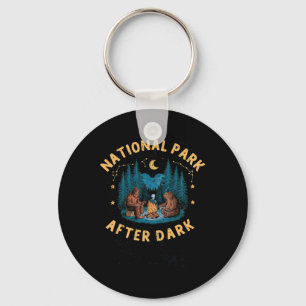 National Park After Dark Funny Bigfoot Alien Campi Key Ring