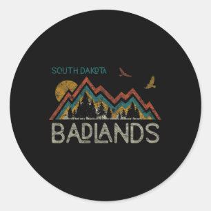 National Park Badlands South Dakota The Mount Rush Classic Round Sticker