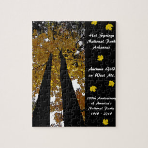 National Park Centennial Hot Springs Autumn Gold Jigsaw Puzzle