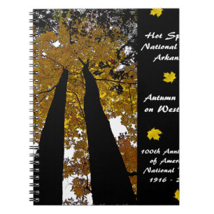 National Park Centennial Hot Springs Autumn Gold Spiral Notebook