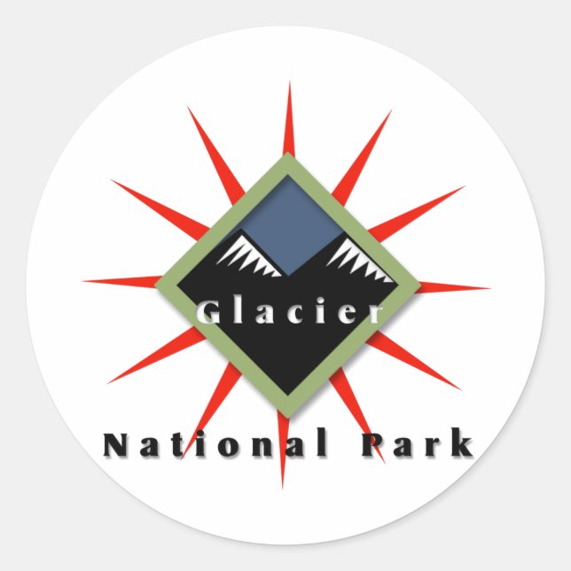 National Park, Glacier Classic Round Sticker (Front)
