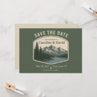 National Park Mountain Lake Wedding Save the Date