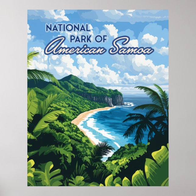 National Park of American Samoa Beach Rainforest Poster (Front)