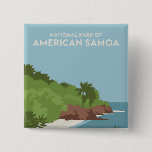 National Park of American Samoa Minimalist 15 Cm Square Badge