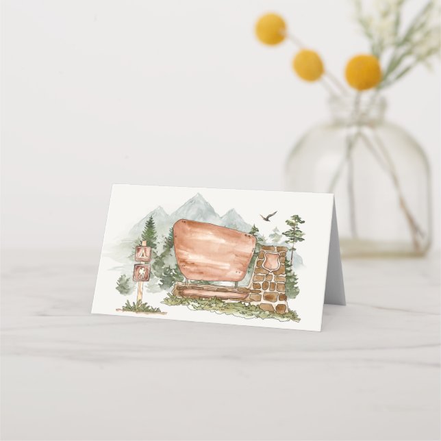 national park place card birthday or baby shower (Front)