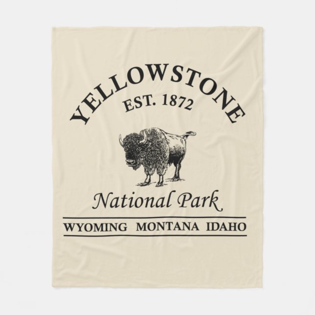 National Park Yellowstone  Fleece Blanket (Front)