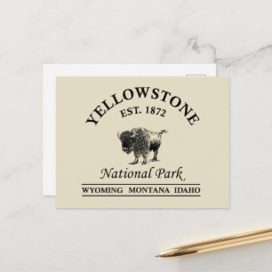 National Park Yellowstone  Holiday Postcard