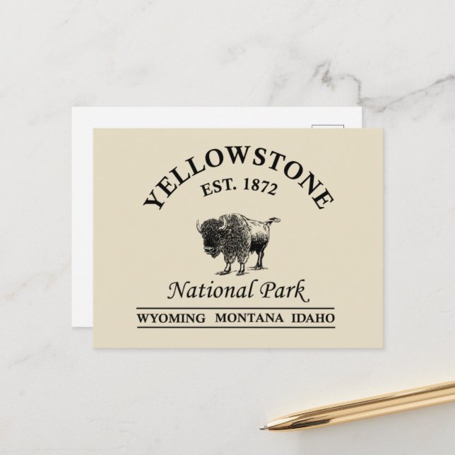 National Park Yellowstone  Holiday Postcard (Front/Back In Situ)