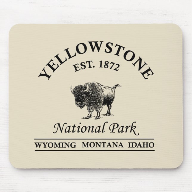National Park Yellowstone  Mouse Pad (Front)