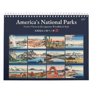 National Parks 2027 Japanese Woodblock Print Art Calendar