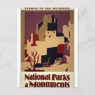 National Parks and Monuments Vintage Travel Poster Postcard