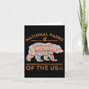 National Parks Bear Hiking Travel Camping Outdoors Card