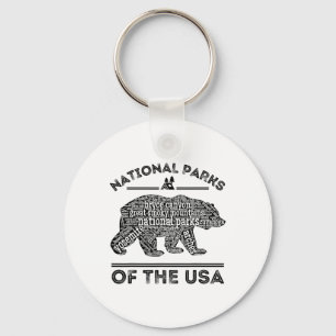 National Parks Bear Hiking Travel Camping Outdoors Key Ring